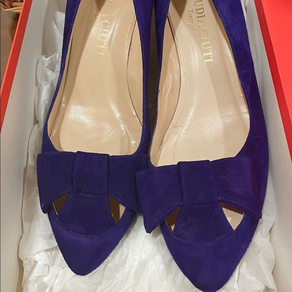 Claudia Ciuti Zoe Cobalt Blue Suede Shoes 8.5 M